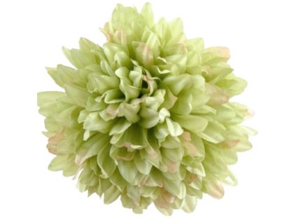 umela chryzantema satenova zelena 16 cm