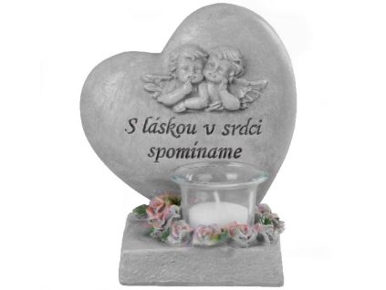dekoracia na hrob anjel so srdcom led 15 5 cm