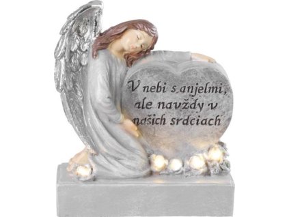 dekoracia na hrob anjel so srdcom led 17 5 cm 2