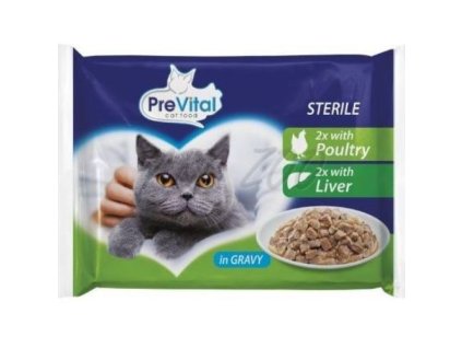 prevital cat sterile hydina a pecen v omacke 4 x 100 g