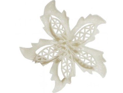 vianocna ruza biela so stipcom 9 cm