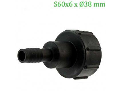 7038 adapter na ibc nadrz zavit s60x6 s pripojkou na hadicu s60x6 x priemer 38 mm econom