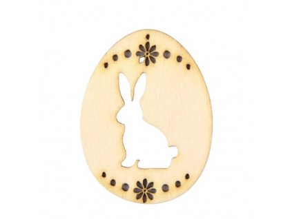 7659 drevena dekoracia velkonocne vajicko so zajacikom 1 ks