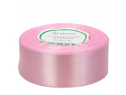 8331 stuha satenova ruzova 3 8 cm 1 m
