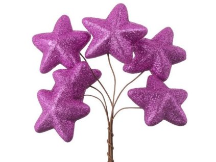 hviezdicky fialove glitrove zvazok 6 ks