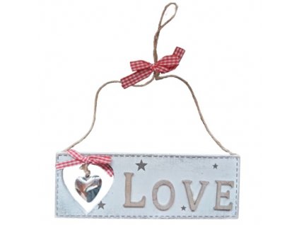 9330 1 drevena tabulka love s cervenou maslickou 1 ks