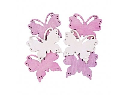 9468 drevena dekoracia motylik mix 3 ks