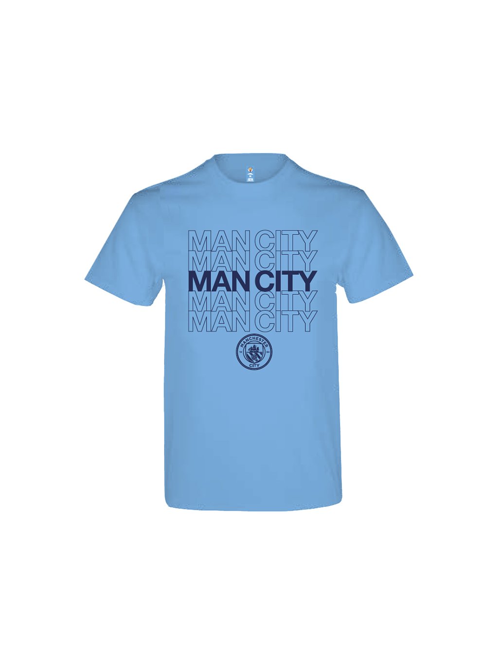 man city logo t shirt sky blue adults