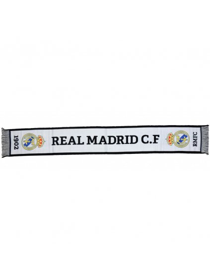 bufanda oficial real madrid fc equipacion color blanco y escudo del club