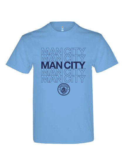 man city logo t shirt sky blue adults