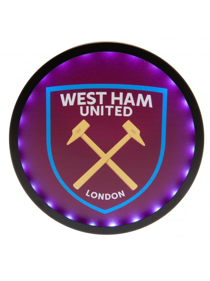 TM 02571 West Ham United FC Metal LED Logo Sign