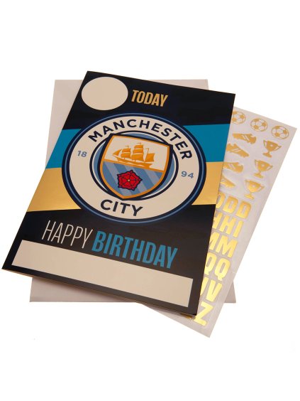 TM 03911 Manchester City FC Birthday Card With Stickers