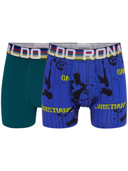 2pack dětské boxerky CR7 green-siluet