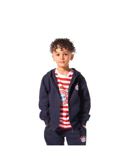 Dětská mikina BAYERN MNICHOV Hooded Zip navy