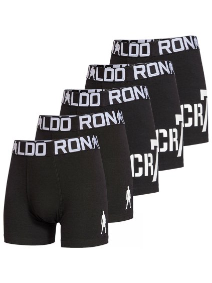 5pack dětské boxerky CR7 Fullblack