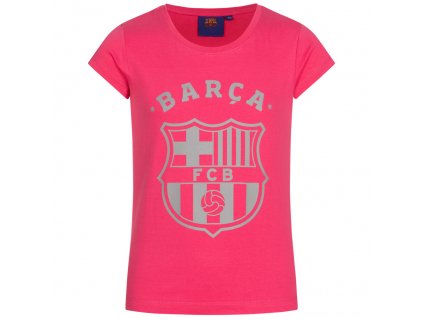 Dievčenské tričko FC Barcelona Printed logo ružové