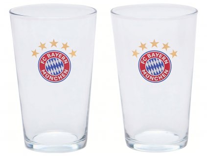 Poháre FC Bayern Mníchov s farebným znakom. 300ml. Súprava 2ks.