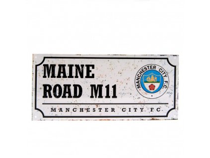 Kovová ceduľa Manchester City FC, Maine Road M11, 40x18 cm
