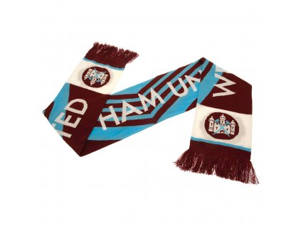 Šál West Ham United FC, vínovo-modrá, retro design