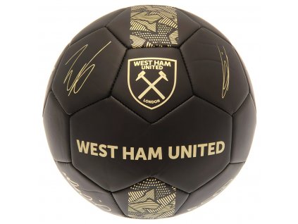 Futbalová Lopta West Ham United FC, Čierna, Zlaté podpisy, Veľ. 1