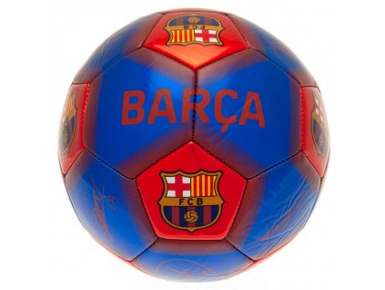 Futbalová lopta FC Barcelona, modro-červená, podpisy, veľ. 5