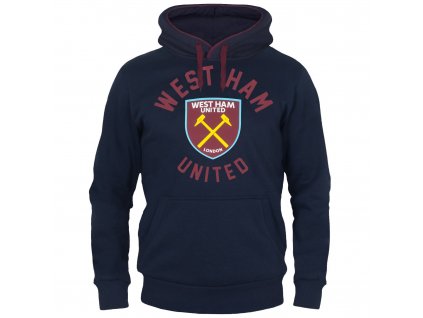 Mikina West Ham United FC, tmavo modrá, polybavlna