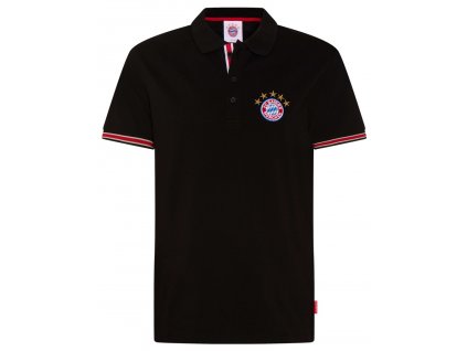 Polo Tričko FC Bayern Mníchov, čierne, bavlna