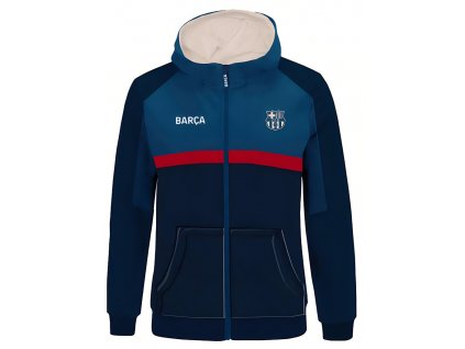 Mikina FC Barcelona, modrá, kapucňa, zips