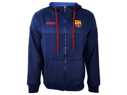 Mikina FC Barcelona, modrá, kapucňa, zips
