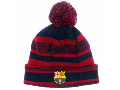 Detská čiapka FC Barcelona, brmbolec, pruhovaná, veľ S