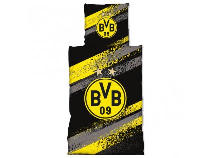 Obliečky Borussia Dortmund, žlto-čierne, bavlna, 135x200 / 80x80