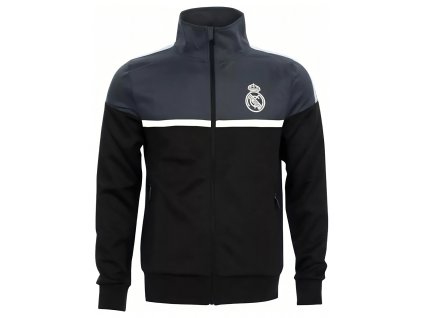 Športová bunda Real Madrid FC, čierno-šedá