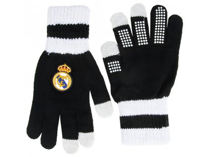 Rukavice Real Madrid FC, čierno-biele, protišmykové, L/XL