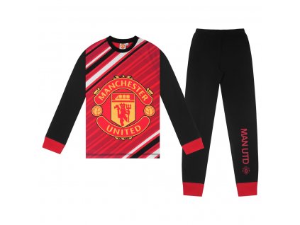 Detské Pyžamo Manchester United FC, čierno-červené, bavlna