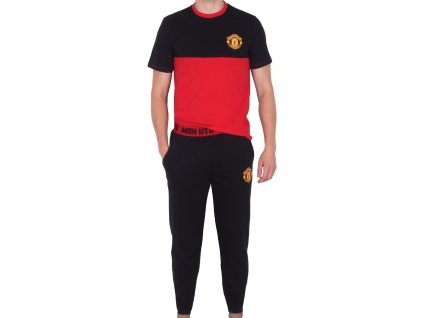 Pyžamo Manchester United FC, čierno-červené, bavlna