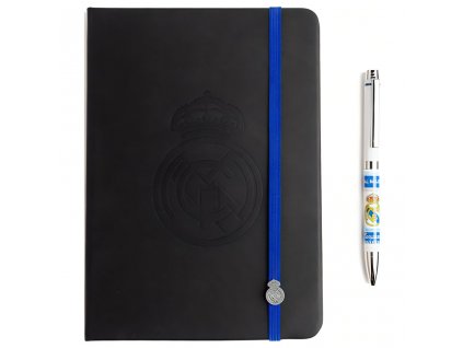 Zápisník Real Madrid FC, čierny, s perom