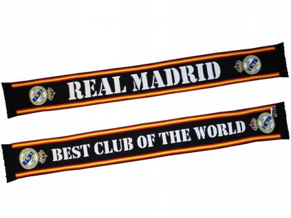 Šál Real Madrid FC, čierna, 132x17 cm