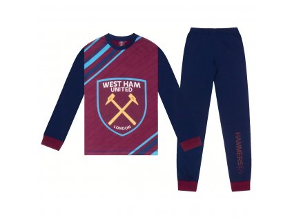 Detské pyžamo West Ham United FC, vínovo-modré, bavlna