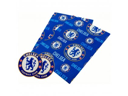 Darčekový baliaci papier Chelsea FC, modrý, 70x50 cm, 2ks