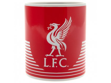 Hrnček Liverpool FC, červený s bielymi pruhmi, 300 ml