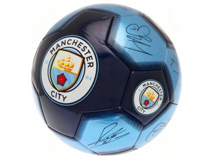 Futbalová Lopta Manchester City FC, modrá, podpisy, veľ. 1