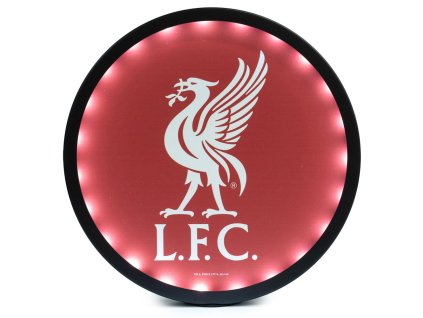 Kovový LED znak Liverpool FC, červený, 25 cm