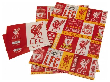 Darčekový baliaci papier Liverpool FC, 2 ks, menovky