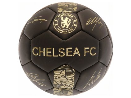Futbalová lopta Chelsea FC, čierna, podpisy, vel. 1