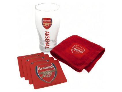 Barový set Arsenal FC, pohár, utierka, podtácky