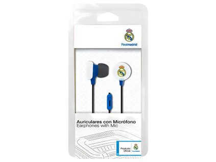 Slúchadlá Real Madrid FC, modré, jack 3,5 mm