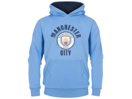 Detská mikina Manchester City FC, kapucňa, svetlo modrá