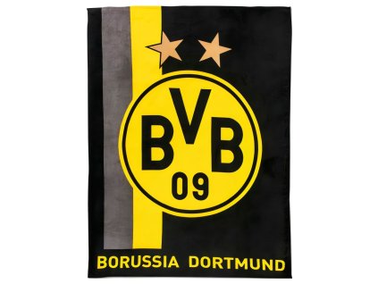Fleecová deka Borussia Dortmund, čierno-žltá, 150x200 cm
