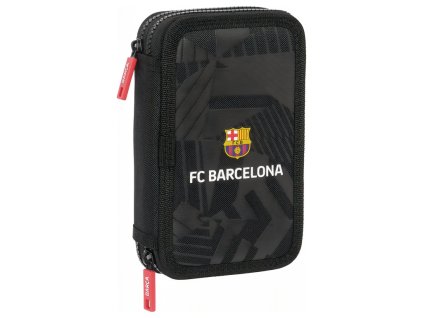 Školský peračník FC Barcelona, čierny, vybavený, dvojitý