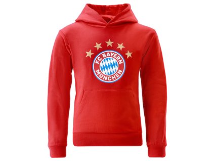 Detská mikina FC Bayern Mníchov, červená, kapucňa